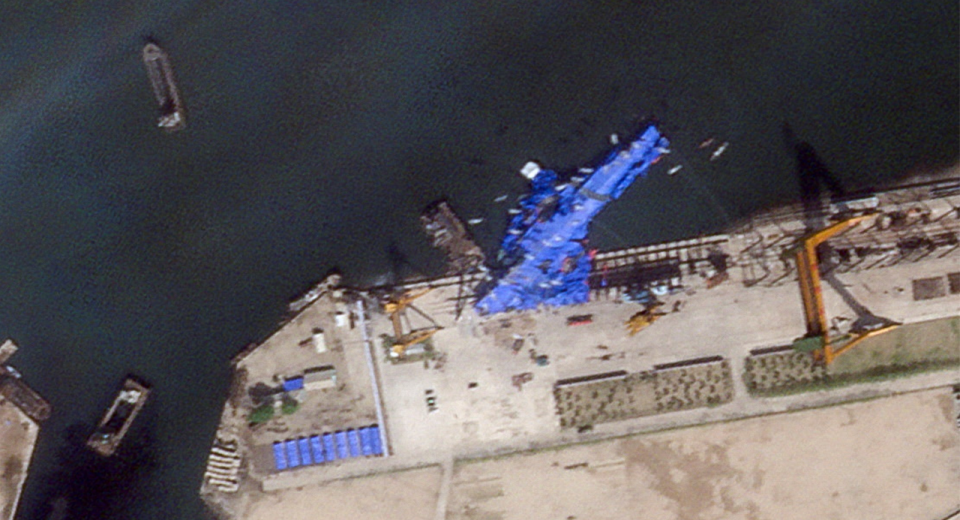 A Coréia do Norte é detida pelos funcionários do estaleiro do lançamento malsucedido que causou danos ao destruidor naval: mídia estatal
