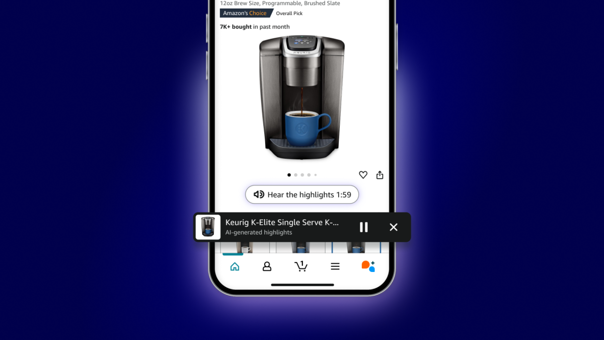 A mais recente função da loja de AI da Amazon produz resumos rápidos de produtos de áudio