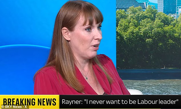 Angela Rayner insiste que ele não tem “desejo” de ser o chefe da força de trabalho porque o vice -primeiro -ministro foi libertado