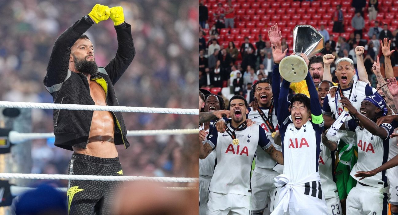 Finn Balor celebra o Tottenham Hotspur ao vencer a UEFA Europa League; Membro do Dia da Ressurreição participou das finais