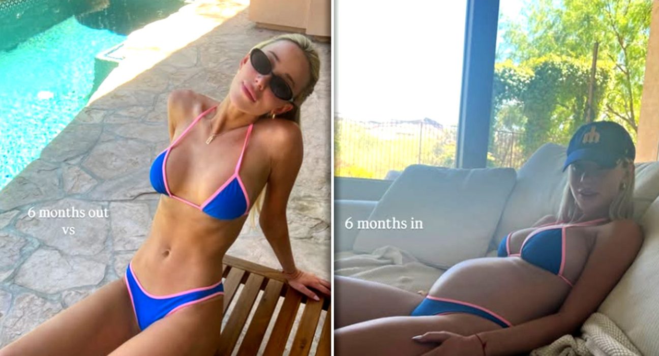 Hayden Hopkins Baygan chamando seu biquíni Monsons e atirando em Baby V / Jay Gallon