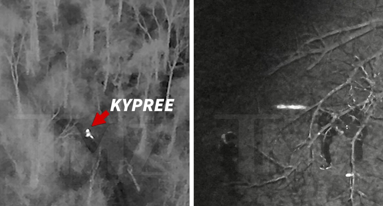 O YouTuture Bid Kypere é capturado na câmera de drone infravermelho, o vídeo mostra